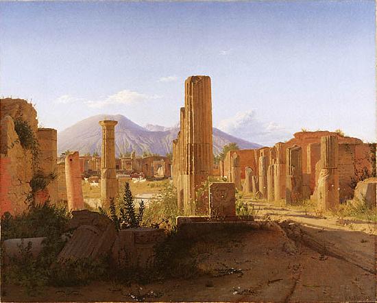 Christen Kobke The Forum, Pompeii, with Vesuvius in the Distance Sweden oil painting art